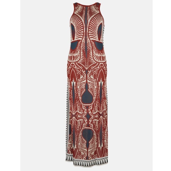 NWT Karen Millen Slinky Havanna Jacquard Midi/Maxi Sleeveless Dress Resort | L - Picture 1 of 17